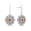 Thumbnail Image 2 of Disney Treasures Encanto Multi-Gemstone and 0.085 CT. T.W. Diamond Drop Earrings in Sterling Silver and 10K Rose Gold