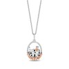 Thumbnail Image 1 of Disney Treasures Encanto 0.065 CT. T.W. Diamond Oval-Shaped Frame Casita Pendant in Sterling Silver and 10K Rose Gold