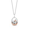 Thumbnail Image 0 of Disney Treasures Encanto 0.065 CT. T.W. Diamond Oval-Shaped Frame Casita Pendant in Sterling Silver and 10K Rose Gold