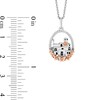 Thumbnail Image 1 of Disney Treasures Encanto 0.065 CT. T.W. Diamond Oval-Shaped Frame Casita Pendant in Sterling Silver and 10K Rose Gold