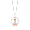Thumbnail Image 1 of Disney Treasures Encanto Citrine and 0.065 CT. T.W. Diamond Candle Pendant in Sterling Silver and 10K Rose Gold - 19"