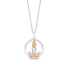 Thumbnail Image 0 of Disney Treasures Encanto Citrine and 0.065 CT. T.W. Diamond Candle Pendant in Sterling Silver and 10K Rose Gold - 19"