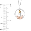 Thumbnail Image 2 of Disney Treasures Encanto Citrine and 0.065 CT. T.W. Diamond Candle Pendant in Sterling Silver and 10K Rose Gold - 19"