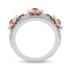 Thumbnail Image 2 of Disney Treasures Encanto Multi-Gemstone and 0.145 CT. T.W. Diamond Flower Ring in Sterling Silver and 10K Rose Gold