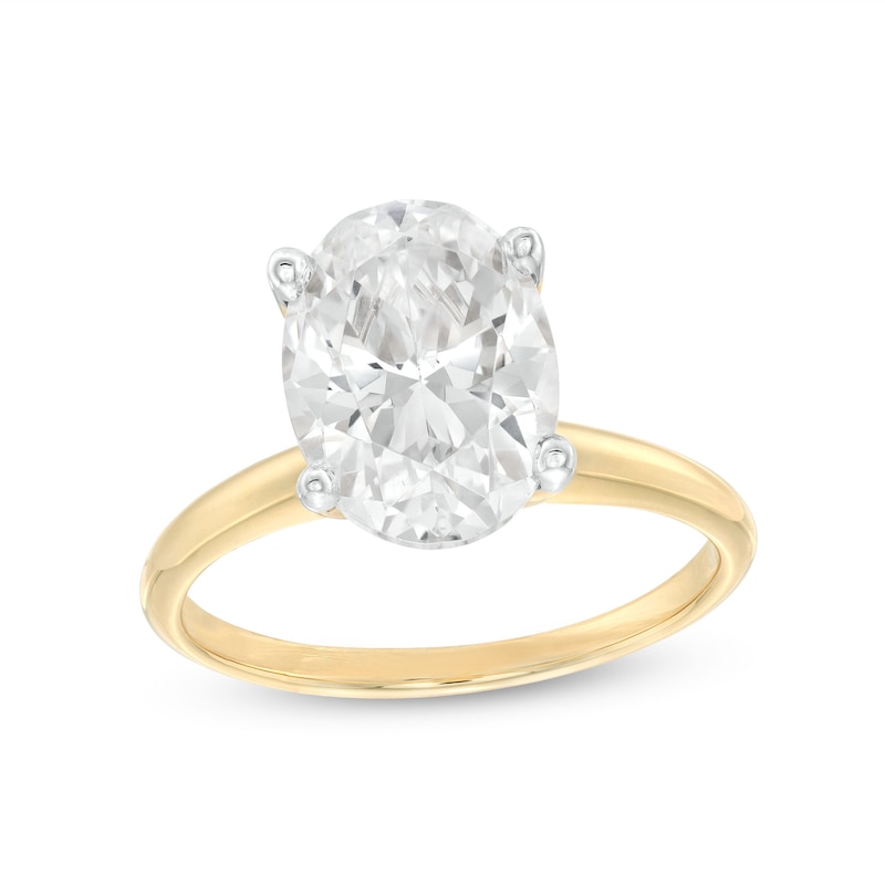 3.00 CT. Certified Oval Lab-Created Diamond Solitaire Engagement Ring in 14K Gold (F/SI2)|Peoples Jewellers