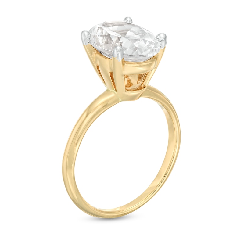 Main Image 3 of 3.00 CT. Certified Oval Lab-Grown Diamond Solitaire Engagement Ring in 14K Gold (F/SI2)