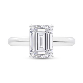 3.00 CT. Certified Emerald-Cut Lab-Created Diamond Solitaire Engagement Ring in 14K White Gold (F/SI2)