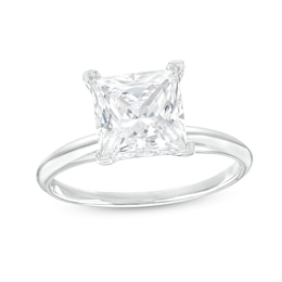 2.50 CT. Certified Princess-Cut Lab-Grown Diamond Solitaire Engagement Ring in 14K White Gold (F/SI2)