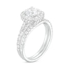 1.80 CT. T.W. Certified Lab-Grown Diamond Cushion Frame Split Shank Bridal Set in 14K White Gold (F/SI2)