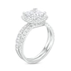 2.80 CT. T.W. Certified Princess-Cut Lab-Grown Diamond Cushion Frame Bridal Set in 14K White Gold (F/SI2)
