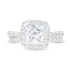 2.80 CT. T.W. Certified Princess-Cut Lab-Grown Diamond Cushion Frame Bridal Set in 14K White Gold (F/SI2)