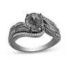 Enchanted Disney Villains Maleficent Black Quartz and 0.145 CT. T.W. Diamond Ring in Sterling Silver with Black Rhodium