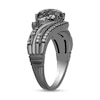 Enchanted Disney Villains Maleficent Black Quartz and 0.145 CT. T.W. Diamond Ring in Sterling Silver with Black Rhodium