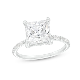 3.25 CT. T.W. Certified Princess-Cut Lab-Grown Diamond Engagement Ring in 14K White Gold (F/SI2)