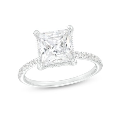 3.25 CT. T.W. Certified Princess-Cut Lab-Grown Diamond Engagement Ring in 14K White Gold (F/SI2)
