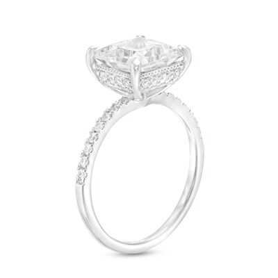3.25 CT. T.W. Certified Princess-Cut Lab-Grown Diamond Engagement Ring in 14K White Gold (F/SI2)