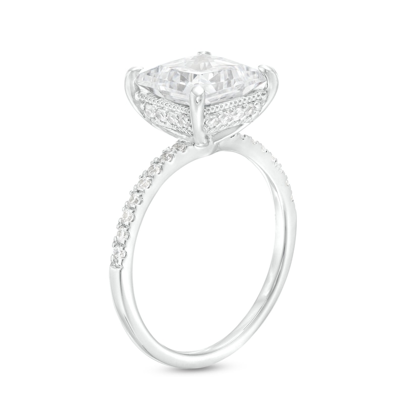3.25 CT. T.W. Certified Princess-Cut Lab-Grown Diamond Engagement Ring in 14K White Gold (F/SI2)