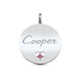 3.0mm Gemstone Engravable Script Disc Pet Tag (1 Stone and 1-5 Lines)