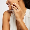 Thumbnail Image 2 of 4.00 CT. T.W. Certified Pear-Shaped Lab-Grown Diamond Frame Engagement Ring in 14K Gold (F/SI2)