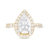Thumbnail Image 4 of 4.00 CT. T.W. Certified Pear-Shaped Lab-Grown Diamond Frame Engagement Ring in 14K Gold (F/SI2)