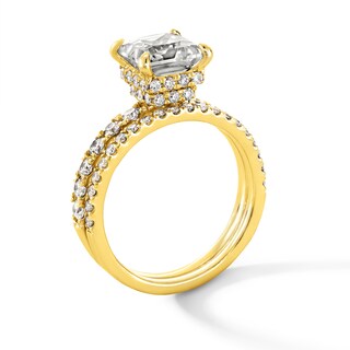 3.00 CT. T.W. Certified Princess-Cut Lab-Grown Diamond Bridal Set in 14K Gold (F/SI2)