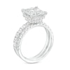 3.00 CT. T.W. Certified Princess-Cut Lab-Created Diamond Bridal Set in 14K White Gold (F/SI2)