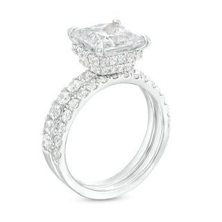 3.00 CT. T.W. Certified Princess-Cut Lab-Created Diamond Bridal Set in 14K White Gold (F/SI2)