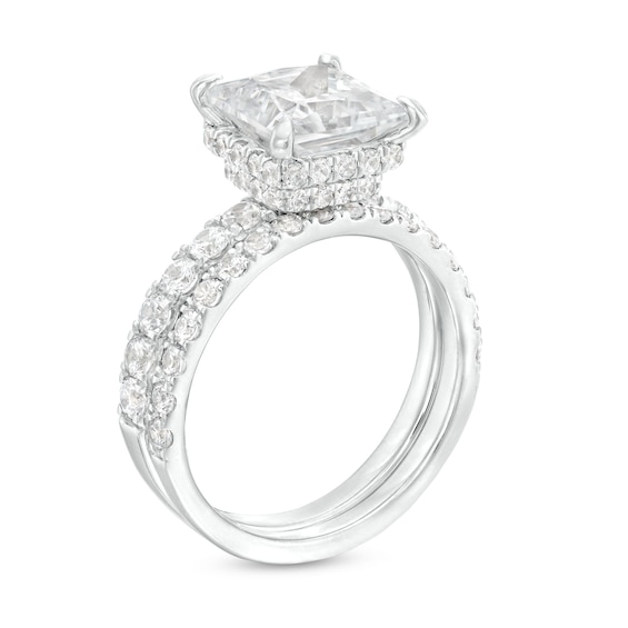 3.00 CT. T.W. Certified Princess-Cut Lab-Created Diamond Bridal Set in 14K White Gold (F/SI2)