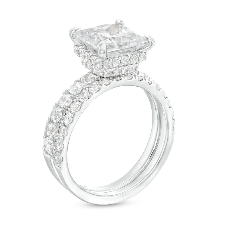 3.00 CT. T.W. Certified Princess-Cut Lab-Created Diamond Bridal Set in 14K White Gold (F/SI2)