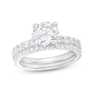 3.00 CT. T.W. Certified Lab-Grown Diamond Bridal Set in 14K White Gold (F/SI2)