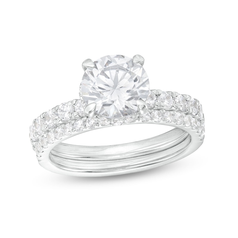 3.00 CT. T.W. Certified Lab-Created Diamond Bridal Set in 14K White Gold (F/SI2)|Peoples Jewellers