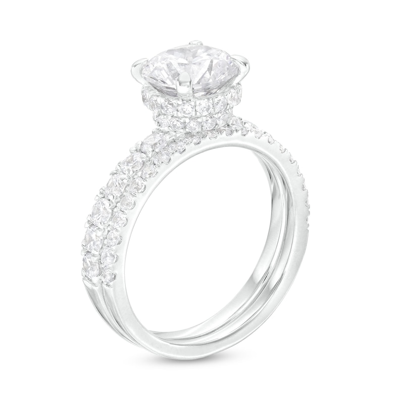 Main Image 3 of 3.00 CT. T.W. Certified Lab-Grown Diamond Bridal Set in 14K White Gold (F/SI2)
