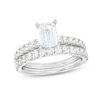 Thumbnail Image 1 of 2.00 CT. T.W. Certified Emerald-Cut Lab-Grown Diamond Bridal Set in 14K White Gold (F/VS2)