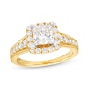 2.01 CT. T.W. Princess-Cut Certified Lab-Created Diamond Frame Engagement Ring in 14K Gold (F/SI2)