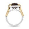 Thumbnail Image 3 of Enchanted Disney Pocahontas Smoky Quartz and 0.18 CT. T.W. Champagne Diamond Frame Ring in Sterling Silver and 10K Gold