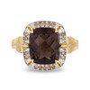 Thumbnail Image 4 of Enchanted Disney Pocahontas Smoky Quartz and 0.18 CT. T.W. Champagne Diamond Frame Ring in Sterling Silver and 10K Gold