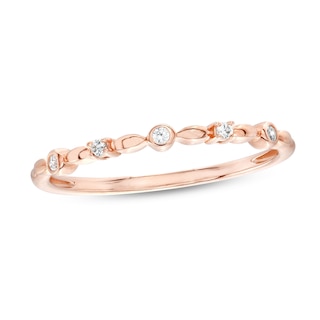 0.05 CT. T.W. Diamond Five Stone Anniversary Band in 10K Rose Gold