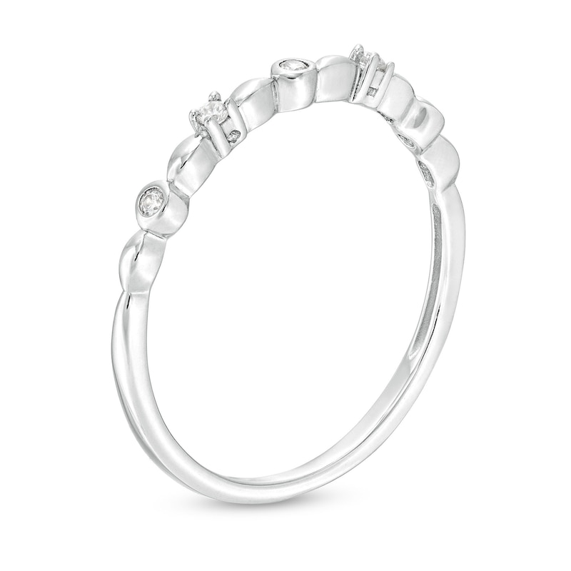 0.05 CT. T.W. Diamond Five Stone Anniversary Band in 10K White Gold