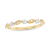 Thumbnail Image 1 of 0.05 CT. T.W. Diamond Alternating Swirl Vintage-Style Anniversary Band in 10K Gold
