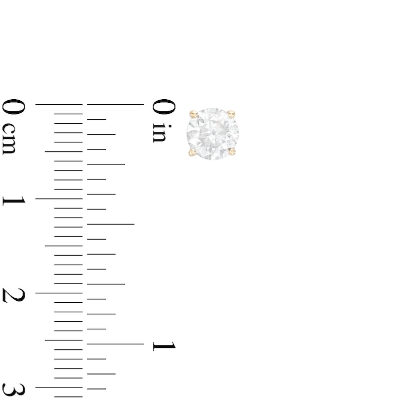 Main Image 3 of 1.23 CT. T.W. Diamond Solitaire Stud Earrings in 10K Gold (I/I3)