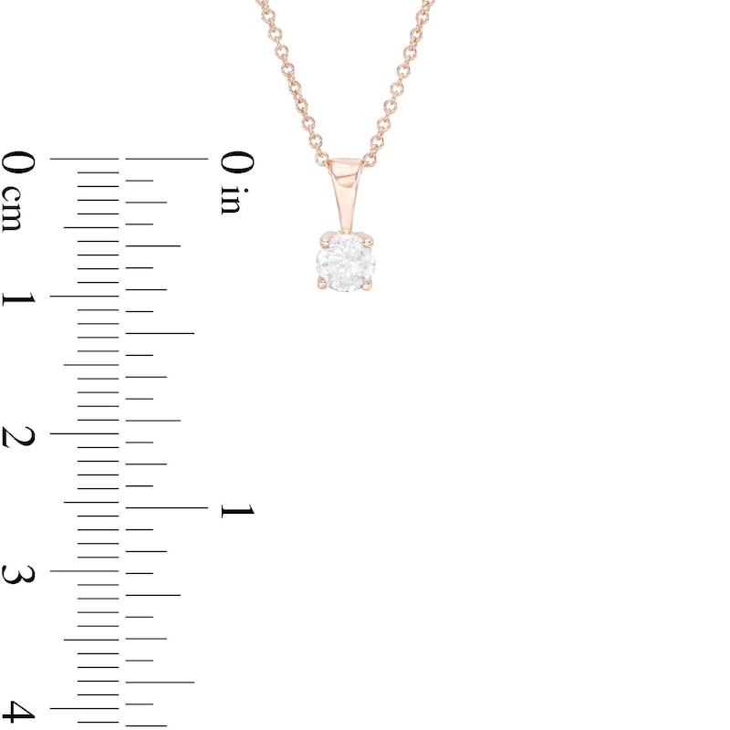 Main Image 3 of 0.18 CT. Diamond Solitaire Pendant in 10K Rose Gold (I/I3)