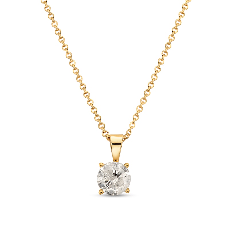 Main Image 1 of 0.18 CT. Diamond Solitaire Pendant in 10K Gold (I/I3)