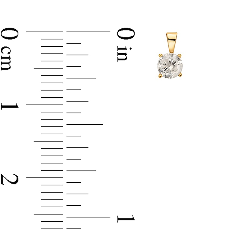 Main Image 2 of 0.18 CT. Diamond Solitaire Pendant in 10K Gold (I/I3)