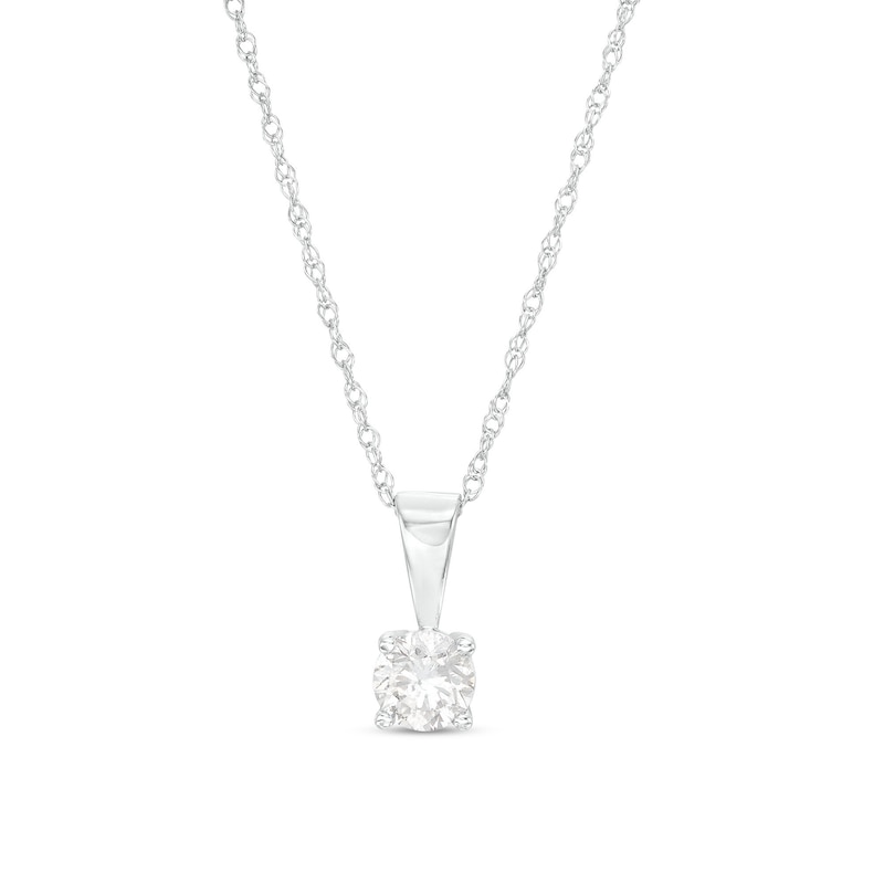 0.18 CT. Diamond Solitaire Pendant in 10K White Gold (I/I3)