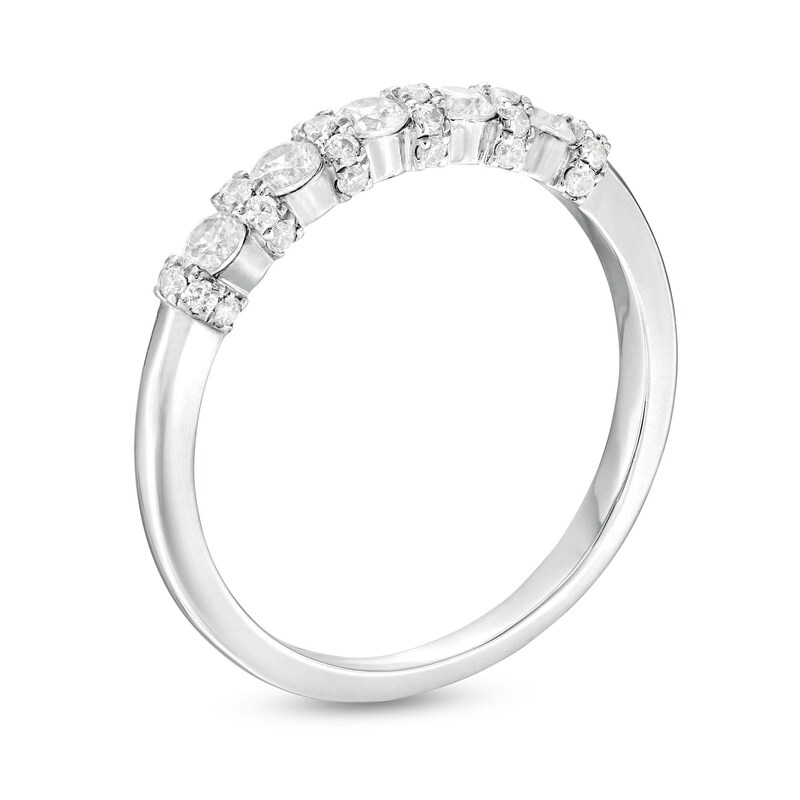 0.50 CT. T.W. Diamond Alternating Anniversary Band in 10K White Gold