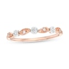 Thumbnail Image 0 of 0.05 CT. T.W. Diamond Alternating Swirl Vintage-Style Anniversary Band in 10K Rose Gold