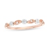 Thumbnail Image 0 of 0.05 CT. T.W. Diamond Alternating Swirl Vintage-Style Anniversary Band in 10K Rose Gold