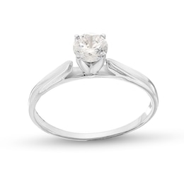 0.45 CT. Diamond Solitaire Tapered Shank Engagement Ring in Platinum (I/I2)