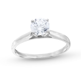 0.95 CT. Diamond Solitaire Tapered Shank Engagement Ring in Platinum (I/I2)