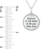Thumbnail Image 2 of 0.086 CT. T.W. Diamond Alternating Beaded Frame Engravable Birth Stats Pendant in Sterling Silver (1-4 Lines)